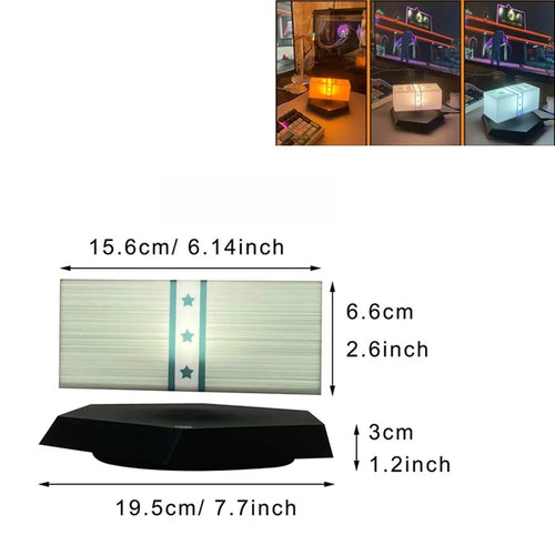 Floating Money Lamp Maglev Golden Lantern Grand Theft Auto Game Peripheral TK Same As Grand Theft Auto Birthday Gifts for Friend - Color: Hexagonal Base, Size: AU Plug