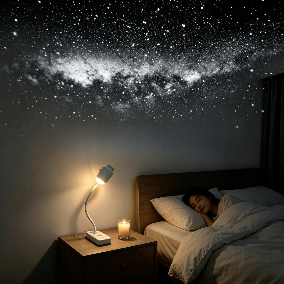 Mini Galaxy Star Projector Two in One Night Light Home Background Atmosphere Light Bedroom Car Decoration Children's Gift